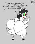  anthro antlers anus big_butt breasts butt capreoline deer deltarune dialogue doe_with_antlers english_text eyes_closed eyewear eyewear_only female glasses glasses_only grey_background hi_res horn huge_butt mammal noelle_holiday nude praying presenting presenting_hindquarters reindeer roccorox short_stack signature simple_background solo spamelle spread_butt spreading text thick_thighs undertale_(series) video_games white_body 