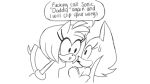  2022 amy_rose angry anthro bat_(species) dialogue duo eulipotyphlan female hedgehog hi_res humor mammal meme monochrome profanity rouge_the_bat scared sega shitpost sonic_the_hedgehog_(series) wazzaldorp 