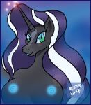  anthro areola breasts digital_media_(artwork) dream equid equine eyeshadow female friendship_is_magic green_eyes hasbro horn horse idw_publishing lipstick makeup mammal my_little_pony my_little_pony_(idw) nightmare nightmare_rarity_(idw) nipples nude pony rarity_(mlp) reddragonkan solo 