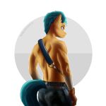  1:1 2021 absurd_res anthro anthrofied belt bottomwear clothed clothing digital_media_(artwork) earth_pony equid equine gloves green_hair green_tail hair handwear hasbro hi_res hitch_trailblazer_(mlp) horse male mammal mlp_g5 muscular muscular_anthro muscular_male my_little_pony pants pony shallowwin shirtless signature simple_background solo topless white_background yellow_body 