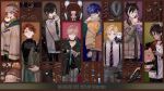  6+boys ;d ahoge animal animal_ears animal_on_shoulder aqua_necktie aragami_oga astel_leda bag bangs beanie bear_ear_headphones belt belt_collar bird_hair_ornament black_belt black_choker black_coat black_collar black_footwear black_gloves black_hair black_jacket black_nails black_pants black_shirt blonde_hair blue_eyes blue_hair bottle bracelet breast_pocket brown_background brown_cardigan brown_coat brown_headwear brown_jacket brown_pants buttons cardigan choker clothed_animal coat coat_on_shoulders collar collared_shirt column_lineup copyright_name covered_mouth cowboy_shot cream cream_on_face crepe cup dark-skinned_male dark_skin disposable_cup drinking ear_piercing earring_removed earrings eating equipment_layout eyewear_removed fanny_pack fedora ferret food food_on_face glasses gloves green_eyes green_pants grey_headwear grey_pants grey_shirt grin hair_between_eyes hair_ornament hair_over_one_eye hairclip hanasaki_miyabi hat hat_removed headphones headphones_removed headwear_removed heterochromia highres hiyamaru holding holding_animal holding_bag holding_cup holding_food holostars horns jackal_boy jackal_ears jacket jacket_removed jewelry jewelry_removed kageyama_shien kanade_izuru kishido_temma licking_lips lightning_bolt_hair_ornament lightning_bolt_symbol loafers looking_at_animal looking_at_hand looking_at_viewer male_focus medium_hair mismatched_earrings mole mole_under_eye momiage_40 multicolored_hair multiple_boys necklace necklace_removed necktie necktie_removed o-ring official_alternate_costume one_eye_closed open_clothes open_collar open_jacket orange_eyes orange_hair orange_shirt pants paper_bag parted_bangs pendant pendant_choker piercing pink_hair plaid plaid_pants plaid_shirt pocket pom_pom_(clothes) pomeranian_(dog) poncho purple_eyes red_hair rikka_(holostars) round_eyewear sharp_teeth shirt shoes shoes_removed short_hair shoulder_bag sideways_glance single_earring sleeves_past_wrists smile streaked_hair stuffed_animal stuffed_fox stuffed_toy suspenders sweater sweater_vest teddy_bear teeth tie_clip tongue tongue_out turtleneck turtleneck_sweater two-tone_hair untucked_shirt virtual_youtuber watch white_hair white_shirt white_sweater wine_bottle wristwatch yellow_eyes yellow_shirt yukoku_roberu 