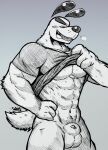 absurd_res animal_genitalia anthro athletic athletic_anthro balls biceps bottomless bottomless_male canid canine canis clothed clothing cothing domestic_dog dudley_puppy genitals hi_res huge_filesize jwbash male mammal mixed_breed muscular muscular_male nickelodeon sheath solo t.u.f.f._puppy topwear 