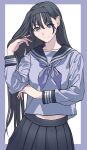  1girl absurdres black_hair blue_eyes highres long_hair smile solo tohno_akiha tsukihime ttumupen type-moon uniform 