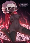  anthro big_breasts bovid breasts caprine clothing cult_of_the_lamb evomanaphy female genitals hi_res lamb_(cult_of_the_lamb) legwear mammal nipples pussy sheep solo thigh_highs 