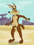  absurd_res anthro armpit_hair balls body_hair canid canine canis coyote genitals hi_res looney_tunes male mammal nude penis pubes rasik solo warner_brothers wile_e._coyote yellow_eyes 