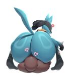  &lt;3 2022 ambiguous_gender anthro big_butt biped butt cross-popping_vein digital_media_(artwork) facesitting generation_4_pokemon hi_res huge_butt human lucario mammal nintendo pokemon pokemon_(species) rear_view simple_background solo soubarlikesu thick_thighs video_games wide_hips 