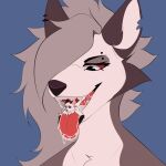  1:1 animated anthro bodily_fluids burping canid canine canis duo female helluva_boss in_mouth larger_pred loona_(helluva_boss) mammal micro mrevy open_mouth oral_vore saliva short_playtime size_difference smaller_prey swallowing teeth tongue vore wolf 