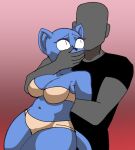  2018 anthro big_breasts breasts captured chubby_female clothing covering covering_mouth damsel_in_distress digital_media_(artwork) domestic_cat duo faceless_character faceless_male felid feline felis female human humanoid kidnapping kitty_(averyshadydolphin) looking_scared male male/female mammal mostly_nude peril restrained scotchwifus thick_thighs underwear wide_hips 