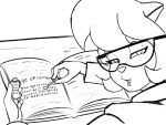  2022 anthro book callie_briggs callmewritefag clothed clothing digital_drawing_(artwork) digital_media_(artwork) domestic_cat english_text eyewear felid feline felis female fur glasses hair hanna-barbera mammal simple_background sketch solo swat_kats text 