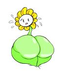  big_butt butt elemental_creature flora_fauna flower flower_creature flowey_the_flower gatofashado green_body huge_butt male petals plant solo surprise surprised_expression undertale undertale_(series) video_games white_head 