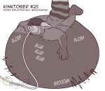  ailurid belly_noises black_and_white hi_res hose inflation inktober mammal moblie monochrome red_panda water_inflation 