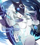  1girl :o animal_ears artist_name blue_eyes blush bow_(weapon) breasts furry furry_female goat_ears goat_girl goat_tail grey_hair holding holding_bow_(weapon) holding_weapon kindred_(league_of_legends) knee_up lamb_(league_of_legends) league_of_legends long_hair looking_at_viewer mask mask_over_one_eye medium_breasts sollyz weapon web_address wolf_(league_of_legends) 
