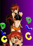  animal_ears blazblue breasts brown_eyes fingerless_gloves gloves makoto_nanaya multicolored_hair nanaya_makoto orange_eyes sexycat short_hair squirrel_ears squirrel_girl squirrel_tail tail underboob 