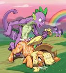  2019 anal anal_penetration applejack_(mlp) cloud cowboy_hat crying cum cum_on_body dragon earth_pony equine erection feathered_wings feathers female feral forced friendship_is_magic grass group hair hat horn horse landscape male male/female mammal multicolored_hair my_little_pony outside penetration penis polyle pony rainbow rape sex sky spike_(mlp) tears tongue tongue_out tree twilight_sparkle_(mlp) winged_unicorn wings 