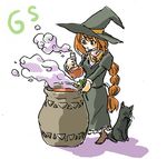  cat ghost_sweeper_mikami marin_megumi pigtail ponytail witch 