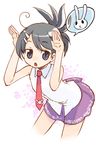  akitsu black_hair blush bunny cute school_uniform 