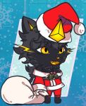  anthro chibi christmas christmas_clothing clothing costume female generation_7_pokemon herm holidays intersex legendary_pokemon low_res nintendo pokemon pokemon_(species) sack santa_costume solo titan_(destiny) unknown_artist video_games zeraora zeta zeta_(zeraora) 