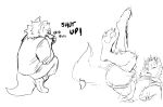  anthro canid canine canis duo falling hi_res laugh male mammal motion_lines movement paws sketch terryskaii_(artist) wolf 