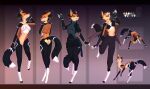  absurd_res after_transformation anthro assassin canid canine clothed clothing dakota_scythe female hi_res mammal maned_wolf model_sheet nude pose 