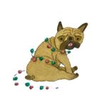  ambiguous_gender brown_body brown_fur bulldog canid canine canis christmas christmas_lights domestic_dog feral fur hino_kuma holidays mammal mastiff molosser simple_background simple_eyes sitting slightly_chubby solo tongue tongue_out 