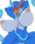  anthro avian barely_visible_genitalia barely_visible_pussy big_breasts blue_body blue_feathers breasts feathers female generation_9_pokemon genitals hi_res looking_at_viewer nintendo non-mammal_breasts nude pokemon pokemon_(species) pussy quaquaval red_body red_feathers solo tokumori_kaisen video_games white_body white_feathers 