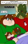  2022 absurd_res anthro ask_blog bedding blanket brown_hair child christmas clothing daughter digital_media_(artwork) doll domestic_cat ear_piercing ear_ring elara_fidchell english_text eyes_closed father father_and_child father_and_daughter felid feline felis female furniture gingerbread_man green_body green_scales group hair hi_res holidays horn if_hell_had_a_taste male mammal marcail_fidchell marci_fidchell message mother mother_and_child mother_and_daughter multicolored_body multicolored_scales obese obese_anthro obese_female overweight overweight_anthro overweight_female parent parent_and_child parent_and_daughter piercing red_eyes ring_piercing scales scar sitting skylar_fidchell sleeping snowman sofa sweater teal_eyes text topwear two_tone_body two_tone_scales user_message username viroveteruscy yellow_body yellow_scales yellow_sclera young 