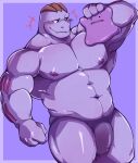  ambiguous_gender barazoku big_muscles cute_fangs ditto_(pok&eacute;mon) dot_eyes duo feral flaccid foreskin generation_1_pokemon genitals grey_body grey_skin hi_res humanoid humanoid_genitalia humanoid_penis machoke male musclegut muscular muscular_humanoid muscular_male nintendo nipples nude pecs penis pokemon pokemon_(species) seintaur smile standing video_games 