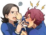  2boys gianluca_zanardi grab grabbing inazuma_eleven inazuma_eleven_(series) male male_focus marco_maseratti multiple_boys nose red_hair short_hair 