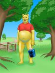  censored fat fat_man no_pants penis personification pixiv_thumbnail resized testicles ushi_beef winnie_the_pooh 