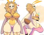  &lt;3 antennae_(anatomy) anthro arthropod arthropod_abdomen belly big_breasts black_sclera blue_eyes blush blush_lines breasts butt claweddrip clothing eyebrows featureless_breasts fluffy fur garter_straps hi_res insect lamp lava_lamp leggings legwear lepidopteran male marigold_lulu_louise moth navel neck_tuft panties solo thick_thighs thigh_gap tuft underwear watermark wings yellow_body yellow_fur 