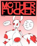 absurd_res anthro comic cover cover_art cover_page dialogue english_text erect_nipples female hi_res hybrid lagomorph leporid looking_up machine mammal mom_bot_(rexon02) nipples open_mouth rabbit rexon02 robot simple_background solo speech_bubble text white_body 