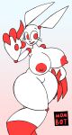  absurd_res anthro curvy_figure english_text erect_nipples female genitals hi_res hybrid lagomorph leporid machine mammal mom_bot_(rexon02) nipples nude pussy rabbit red_eyes rexon02 robot simple_background solo standing text thick_thighs voluptuous white_body wide_hips 