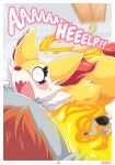  ambiguous/ambiguous ambiguous_gender anthro ari_the_talonflame avian bird blush braixen canid canine comic detailed_background dialogue duo ear_tuft ellie_the_braixen english_text feral fire fox fur generation_6_pokemon generation_8_pokemon hi_res male_(lore) mammal motion_lines neck_tuft nikkibunn nintendo open_mouth pokemon pokemon_(species) solo_focus talonflame text tuft video_games white_body white_fur wide_eyed yamper yellow_body yellow_fur 