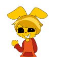  acuarella anthro blonde_hair clothed clothing digital_drawing_(artwork) digital_media_(artwork) female flat_chested flat_colors fur gesture hair handshake karldraws lagomorph leporid looking_at_viewer mammal open_mouth rabbit simple_background smile solo teeth white_background yellow_body 