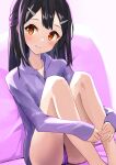  1girl bangs black_hair blush breasts brown_eyes fate/kaleid_liner_prisma_illya fate_(series) hair_ornament hairclip highres long_hair looking_at_viewer miyu_edelfelt pan_korokorosuke sidelocks small_breasts smile solo 