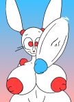  anthro big_breasts breasts duo erect_nipples erection female genitals hi_res hybrid imminent_sex incest_(lore) lagomorph leporid looking_at_viewer machine male male/female mammal mom_bot_(rexon02) nipples penis penis_on_face rabbit red_eyes rexon02 robot simple_background son_bot_(rexon02) thick_penis vein 