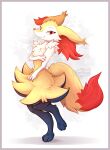  braixen canid canine fluffy fur generation_6_pokemon hi_res inner_ear_fluff kitsuakari looking_at_viewer mammal nintendo pokemon pokemon_(species) simple_background smile solo tuft video_games white_background white_body white_fur 