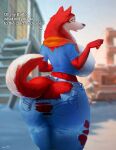  absurd_res anthro balto_(film) big_breasts big_butt bottomwear breasts butt canid canine canis clothed clothed/nude clothing denim denim_clothing dialogue domestic_dog expansion exposed exposed_breasts female fur hi_res huge_breasts huge_butt huge_hips huge_thighs husky jeans jenna_(balto) legs_together looking_at_viewer looking_back mammal nordic_sled_dog nude orange_eyes pants pinup pose presenting presenting_hindquarters public public_exposure public_nudity raised_tail red_body red_fur shirt showing_rear snow solo spitz talking_to_another thick_thighs topwear torn_bottomwear torn_clothing torn_jeans torn_pants torn_shirt torn_topwear universal_studios venjiiart white_body white_fur wide_hips 