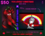  absurd_res andromorph anthro bigalphonsebear caliente christmas christmas_clothing clothing elf female female/female herm hi_res holidays horn humanoid intersex intersex/female intersex/intersex intersex/male invalid_tag lovely male male/female male/male sale solo species ych ych_(character) 