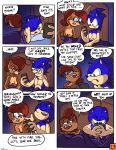  anthro archie_comics bed bedding blanket blue_body blue_fur breasts brown_body brown_fur chest_tuft chipmunk colored comic dialogue duo english_text erection eulipotyphlan female fur furniture ground_squirrel hair hedgehog hi_res inside male mammal night nude phone rodent sally_acorn sciurid sega signature sonic_the_hedgehog sonic_the_hedgehog_(archie) sonic_the_hedgehog_(comics) sonic_the_hedgehog_(series) speech_bubble text theenfman tuft 