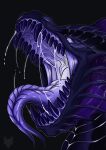  absurd_res black_background black_body bodily_fluids dragon hi_res male mouth_shot open_mouth purple_eyes purple_tongue saliva scalie scary simple_background skrymer1 solo tongue tongue_out 