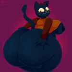 :3 addde anthro areola big_breasts big_butt blue_areola blue_body blue_nipples breasts butt chipped_ear clothed clothing domestic_cat felid feline felis female hair hand_on_butt hi_res huge_breasts huge_butt huge_hips huge_thighs hyper hyper_butt looking_back mae_borowski mammal night_in_the_woods nipples raised_clothing raised_shirt raised_topwear red_eyes red_hair shirt smile solo thick_thighs topwear video_games whiskers wide_hips 