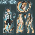  2021 4_toes 5_fingers anthro bottomwear cheetah clothing digitigrade digitigrade_footwear eger featureless_crotch feet felid feline fingers hi_res hoodie male mammal model_sheet nude open_mouth shorts solo spots standing techwear toes topwear 