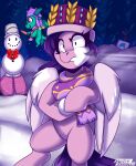  &lt;3 carrot clothing dragon equid equine food hair hasbro hat headgear headwear hi_res mammal mlp_g5 my_little_pony pegasus pipp_petals_(mlp) plant purple_hair scarf shadowreindeer snowball snowman sparky_sparkeroni_(mlp) twitter vegetable wings 