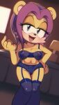  anthro archie_comics beckoning bedroom bedroom_eyes big_eyes big_head breasts clothing eyelashes female fur garter_straps genitals gesture hair half-closed_eyes herpestid hi_res inside legwear lingerie mammal mina_mongoose mongoose narrowed_eyes panties purple_hair pussy seductive sega solo sonic_the_hedgehog_(archie) sonic_the_hedgehog_(comics) sonic_the_hedgehog_(series) tan_body tan_fur thigh_highs translucent translucent_clothing underwear wildblur 