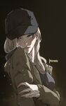  1girl absurdres artist_name blonde_hair blue_eyes blush breasts hat highres jacket long_hair looking_at_viewer mole mole_under_eye parted_lips remedy_(artist) resident_evil resident_evil_village rosemary_winters solo 
