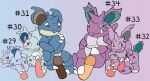  2_toes 3_toes anthro blush claws erection feet female feral foot_fetish foot_play footjob generation_1_pokemon genitals group hi_res horn male male/female male/male nidoking nidoqueen nidoran nidoran♀ nidoran♂ nidorina nidorino nintendo paws penis pokemon pokemon_(species) secretsableye sex simple_background smile text toes video_games 