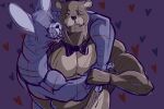  &lt;3 anthro barazoku bear blue_body blue_fur bow_tie brown_body brown_fur clothing duo embrace enjoying fangs five_nights_at_freddy&#039;s five_nights_at_freddy&#039;s_4 fur hand_holding happy hat headgear headwear hi_res lagomorph leporid licking long_ears looking_at_viewer looking_back looking_back_at_viewer looking_pleasured love male male/male mammal neck_lick nightmare_bonnie_(fnaf) nightmare_freddy_(fnaf) pinumontbalou rabbit romantic romantic_couple scottgames teeth tongue tongue_out video_games 