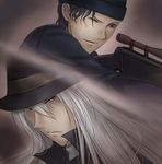  akai_shuichi gin_(meitantei_conan) gun hat highres meitantei_conan rifle rye_(meitantei_conan) sniper_rifle weapon white_hair 