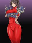  abs big_breasts bodysuit breasts gureko_rouman highres kunoichi large_breasts namco ninja soul_calibur soulcalibur_iv spiral_brain taki taki_(soulcalibur) 